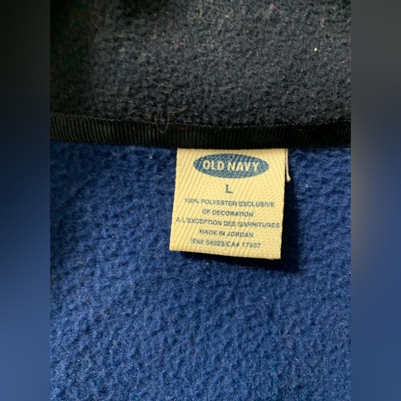 Vintage Old Navy Blue Fleece Zip Up Size L - Picture 3 of 5